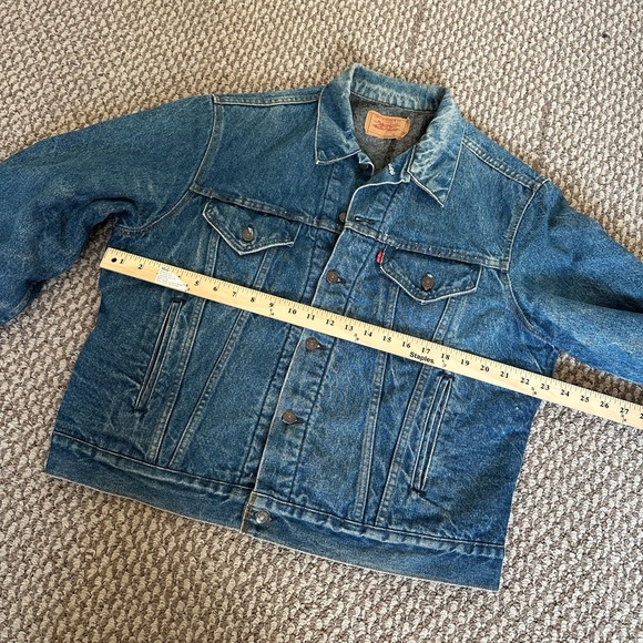 Vintage Levi’s 70506 0317 Denim Jacket 46 Blanket Lined Faded Distressed USA - Picture 4 of 10